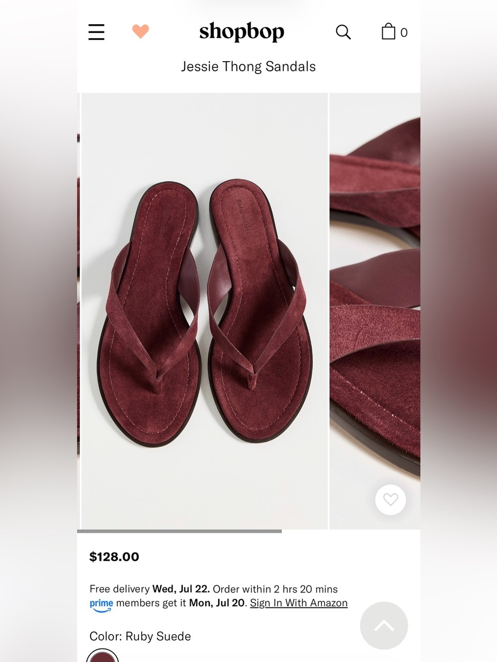 NWT Jessie Thong Sandals in Ruby Suede 9.5
